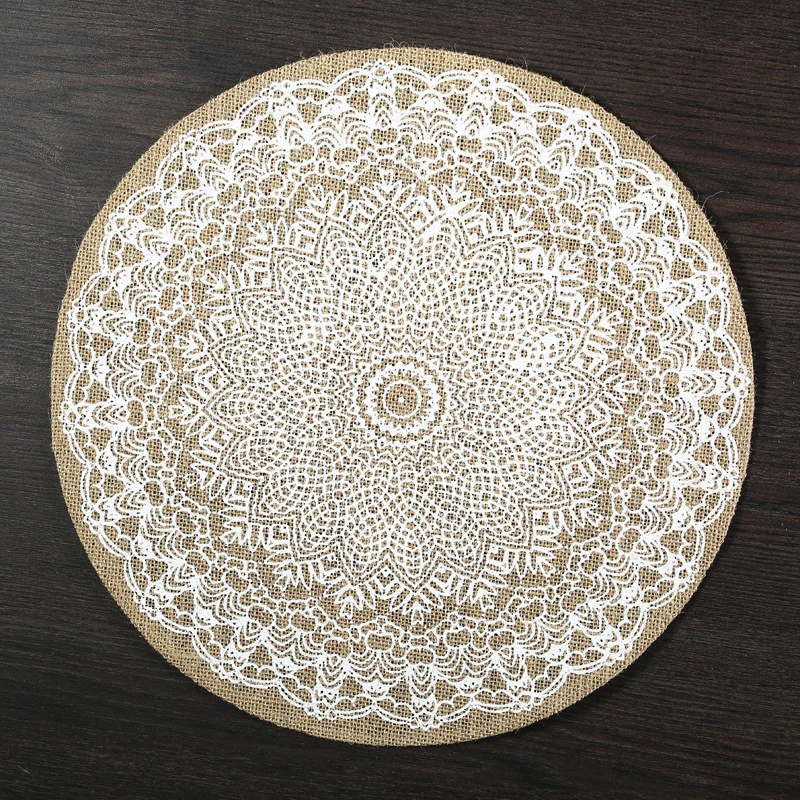 Round Placemats with 100%Natural Jute Set of 12PCS